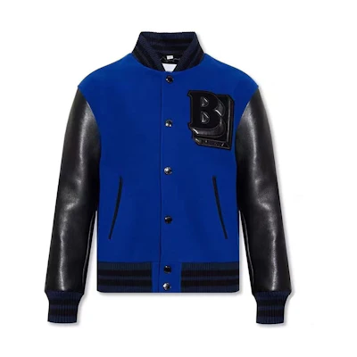 Burberry SS23 Colorblock Single-Breasted Bomber Jacket Men’s Blue Regular Fit 80489721
