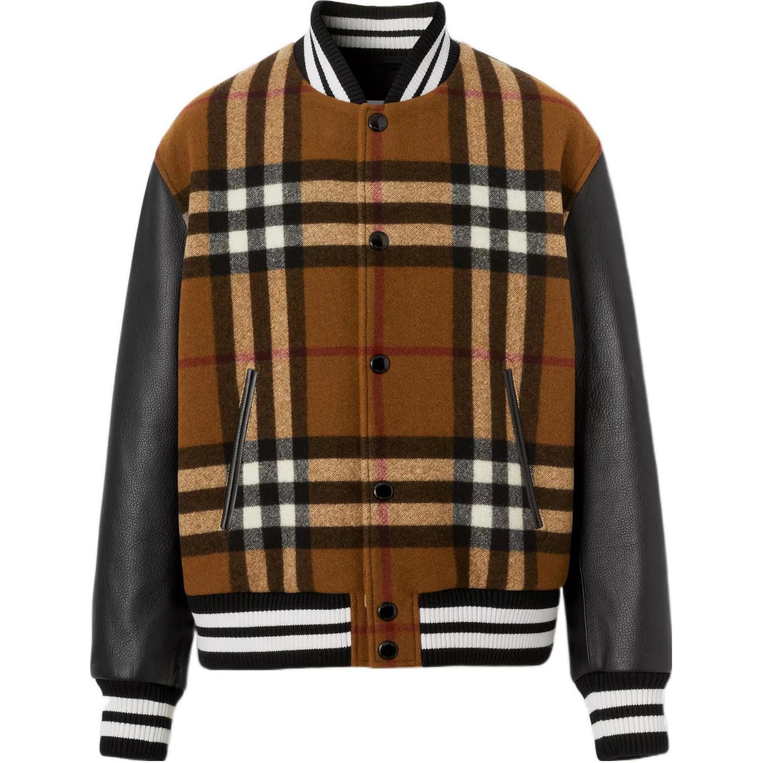 Burberry SS23 Colorblock Varsity Jacket Purple Long Sleeve Outerwear 80651201