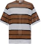 Order 博柏利 SS23 男款深桦棕撞色条纹七分袖T恤 80678851