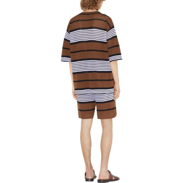 Burberry SS23 Contrast Striped 3/4 Sleeve T-Shirt Men’s Dark Birch Brown. 80678851 圖 5