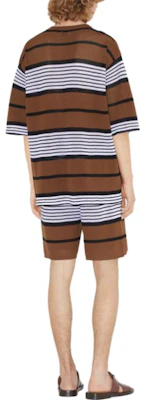 博柏利 SS23 男款深桦棕撞色条纹七分袖T恤 80678851 Purchase 博柏利 SS23 男款深桦棕撞色条纹七分袖T恤 80678851