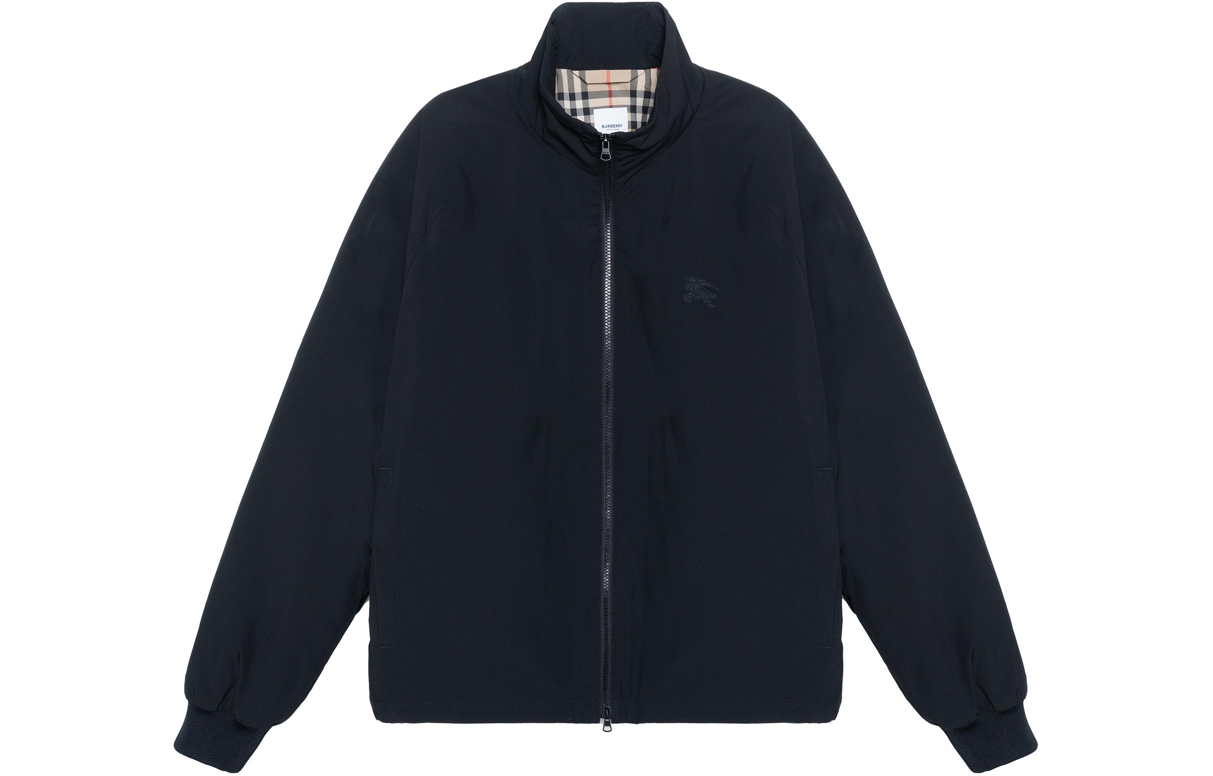 Burberry SS23 Embroidered Logo Solid Jacket Black () 80726871