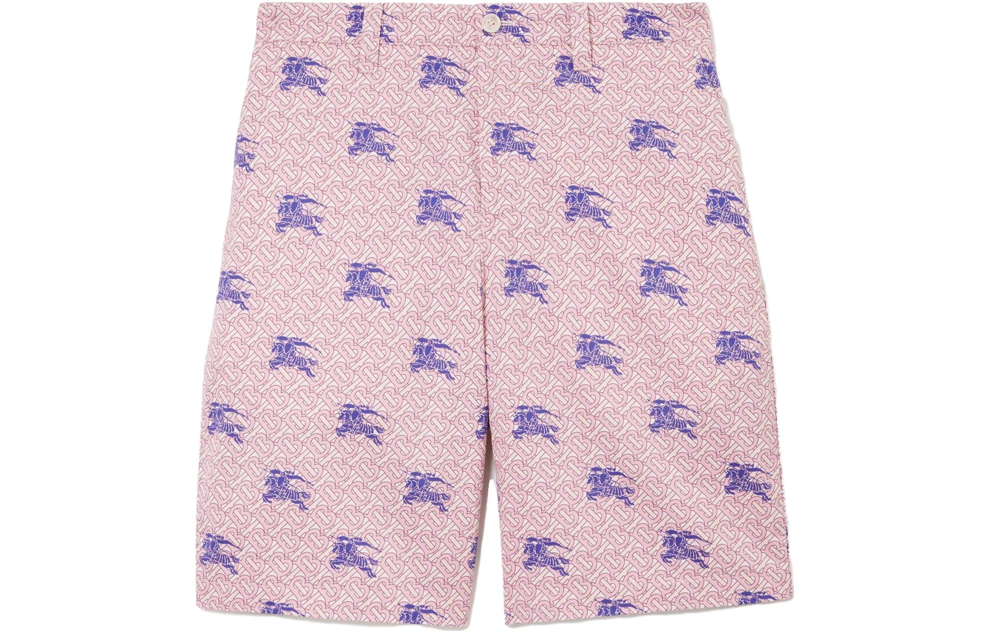 Burberry SS23 Equestrian Knight Logo Print Casual Shorts Men’s Dark Amethyst. 80720771