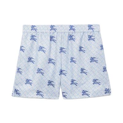 Burberry SS23 Equestrian Logo Print Relaxed Fit Shorts Blue . 80720761
