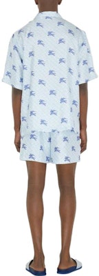 バーバリー SS23 エクエストリアンロゴプリント リラックスショーツ ブルー 80720761 Shop バーバリー SS23 エクエストリアンロゴプリント リラックスショーツ ブルー 80720761