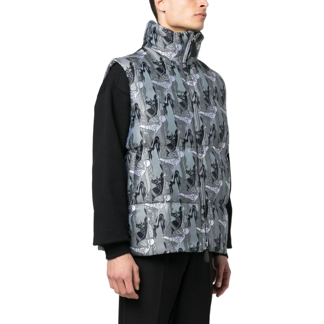 Shop バーバリー SS23 メンズ ジオメトリックプリント ジップアップ ベスト マルチカラー 80637981