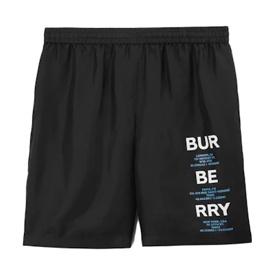 Burberry SS23 Letter-Printed Straight Casual Shorts Black - . 80721341
