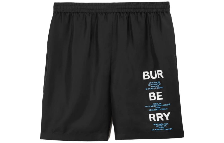 Order Burberry SS23 字母印花直筒休閒短褲 黑色 80721341
