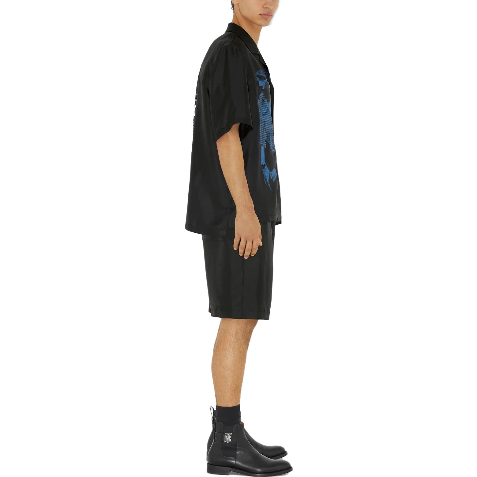 Purchase Burberry SS23 字母印花直筒休閒短褲 黑色 80721341