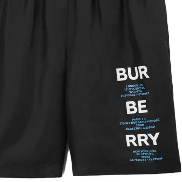 Details for Burberry SS23 字母印花直筒休閒短褲 黑色 80721341
