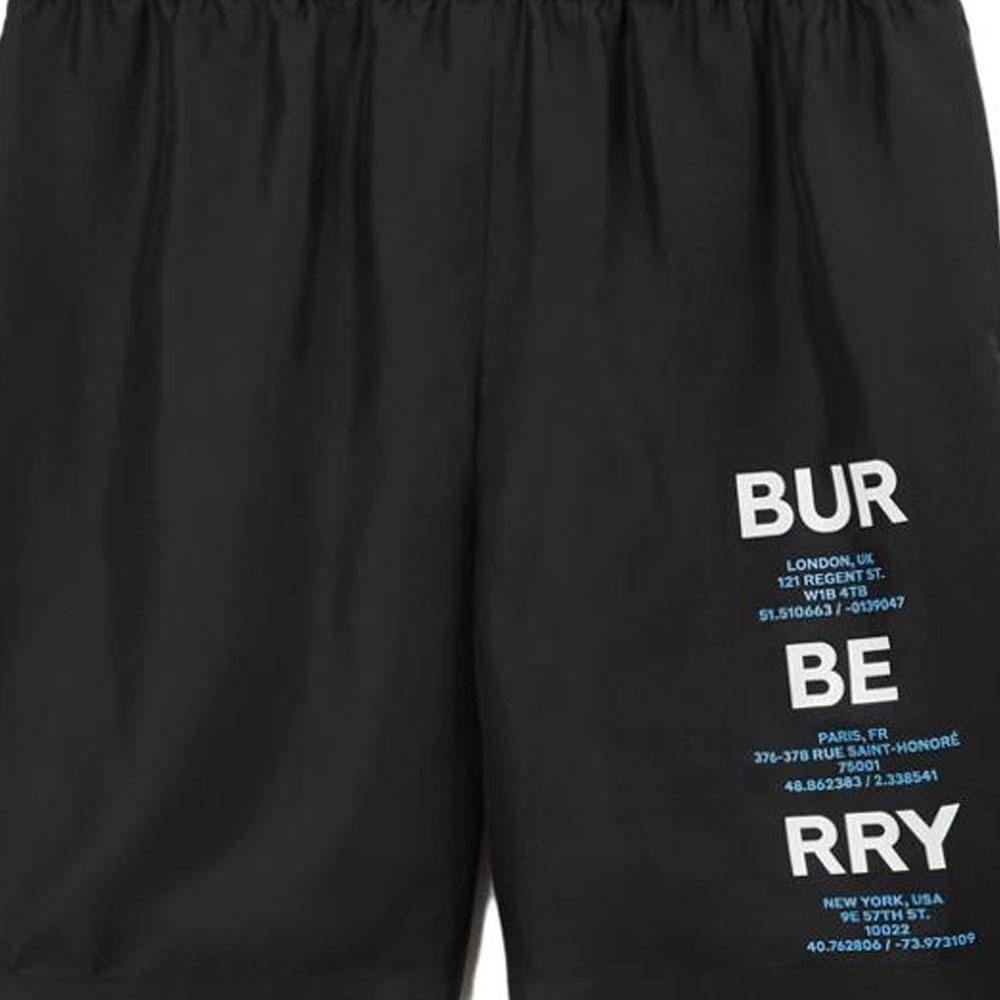 Sizing Burberry SS23 字母印花直筒休閒短褲 黑色 80721341
