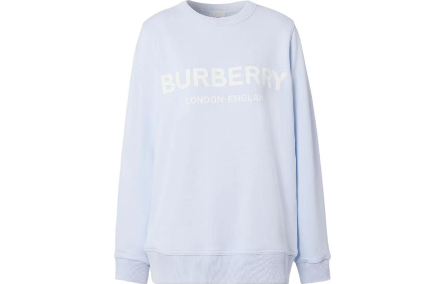 Order バーバリー SS23 ライトブルーロゴクルーネック長袖スウェット メンズ. 8038548