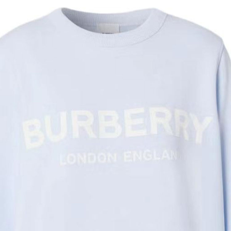 Shop バーバリー SS23 ライトブルーロゴクルーネック長袖スウェット メンズ. 8038548