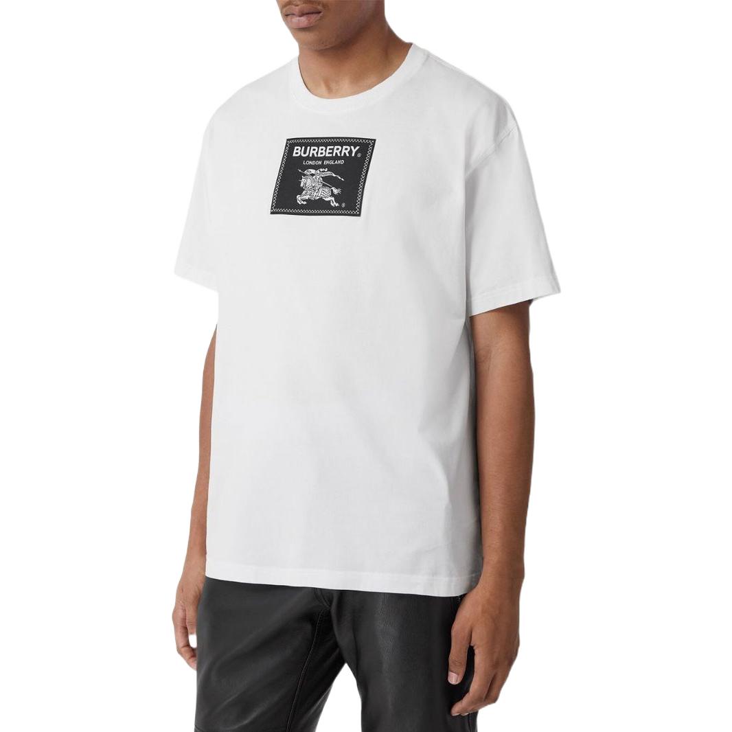 Sizing 博柏利 SS23 Logo Patch 白色短袖圆领T恤 80643971