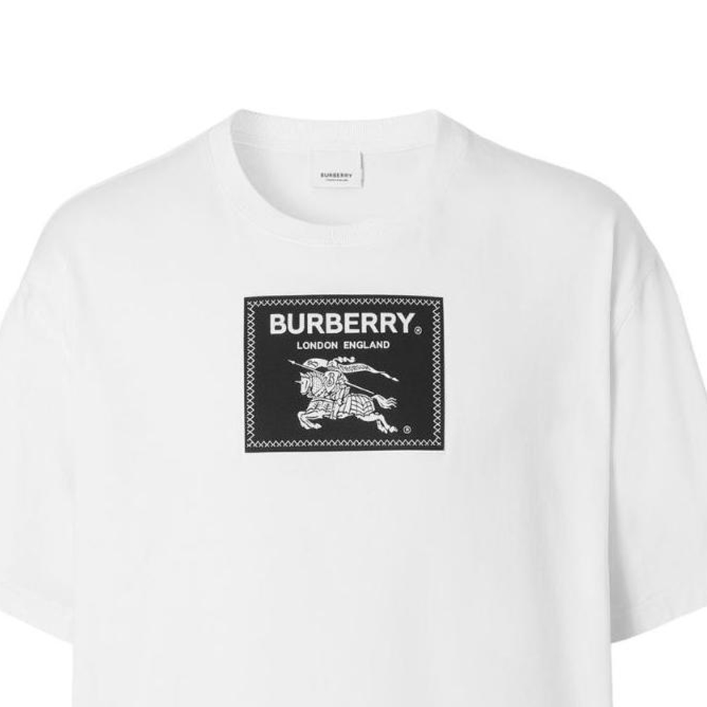 Cheap 博柏利 SS23 Logo Patch 白色短袖圆领T恤 80643971