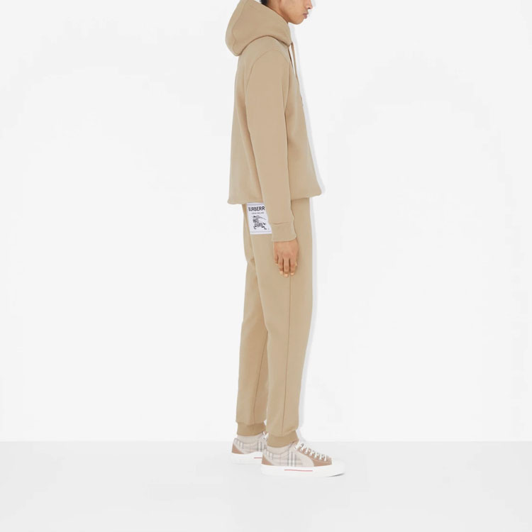Burberry SS23 Logo Patch Pullover Hoodie  - Khaki Color. 80684641 圖 5