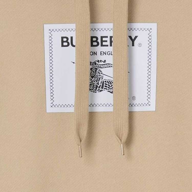 Burberry SS23 Logo Patch Pullover Hoodie  - Khaki Color. 80684641 圖 6