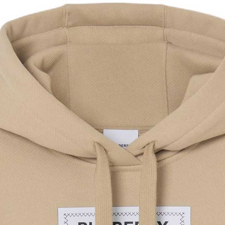 Burberry SS23 Logo Patch Pullover Hoodie  - Khaki Color. 80684641 圖 7
