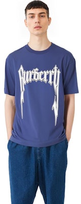 Burberry SS23 Logo Print Crewneck T-Shirt Navy Blue - Fashion Casual Tee 80701361 1