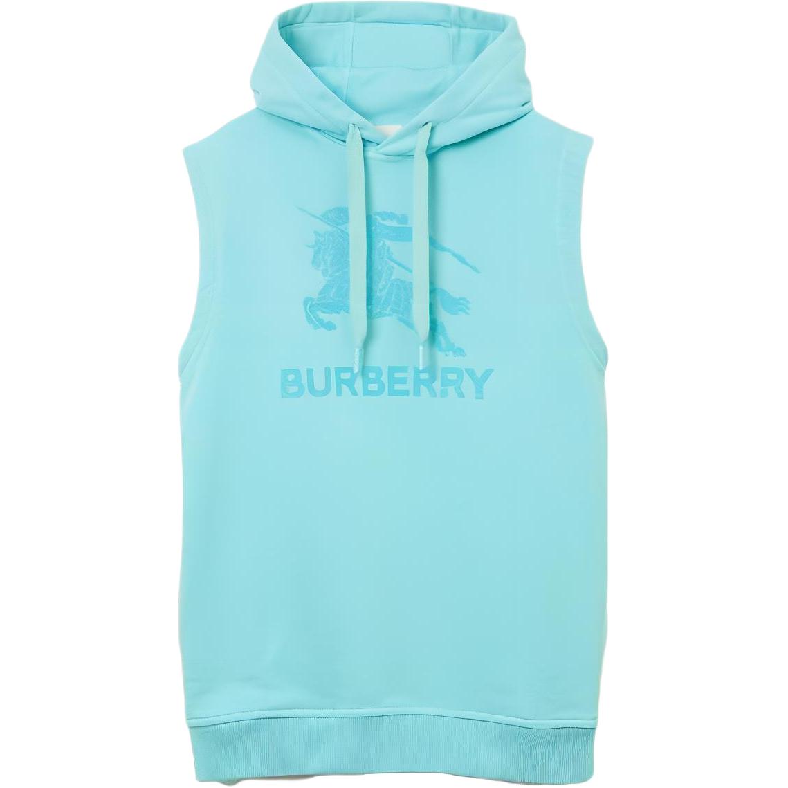 Burberry SS23 Logo Print Drawstring Hoodie Blue Fashion 80714371
