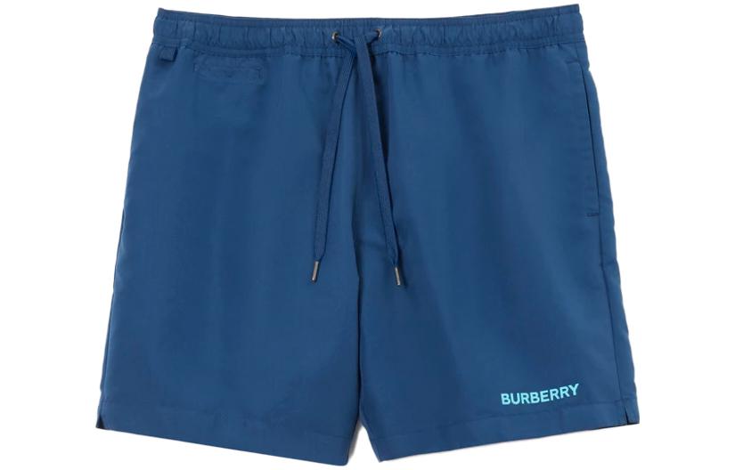 Burberry SS23 Logo Print Drawstring Straight Beach Shorts Navy - . 80707791