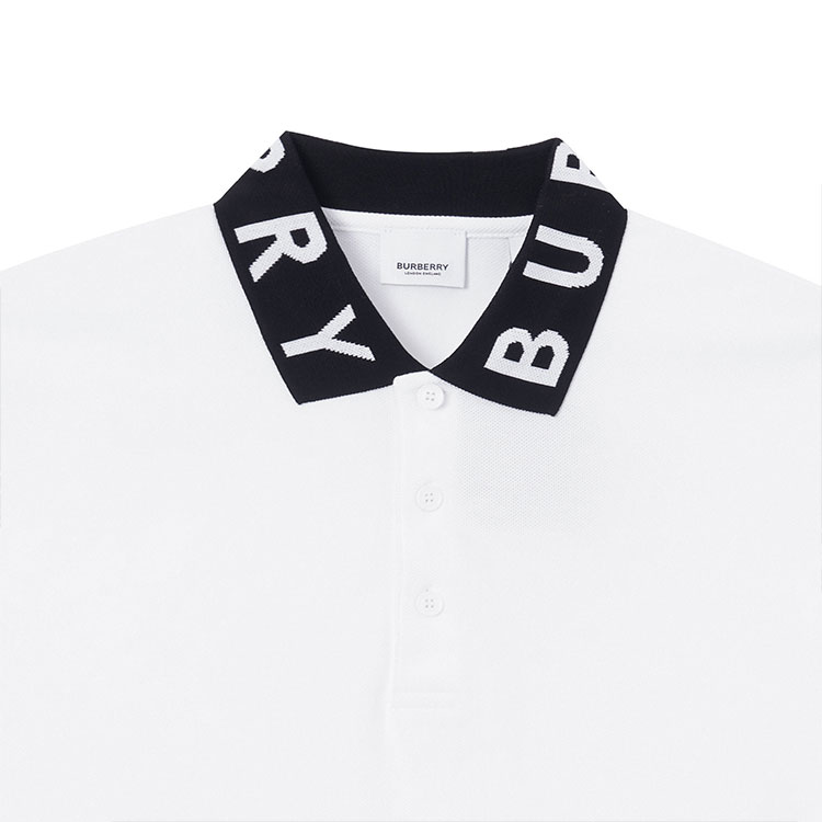 Details for Burberry SS23 Logo Print Short Sleeve Polo Shirt  White. 80675371