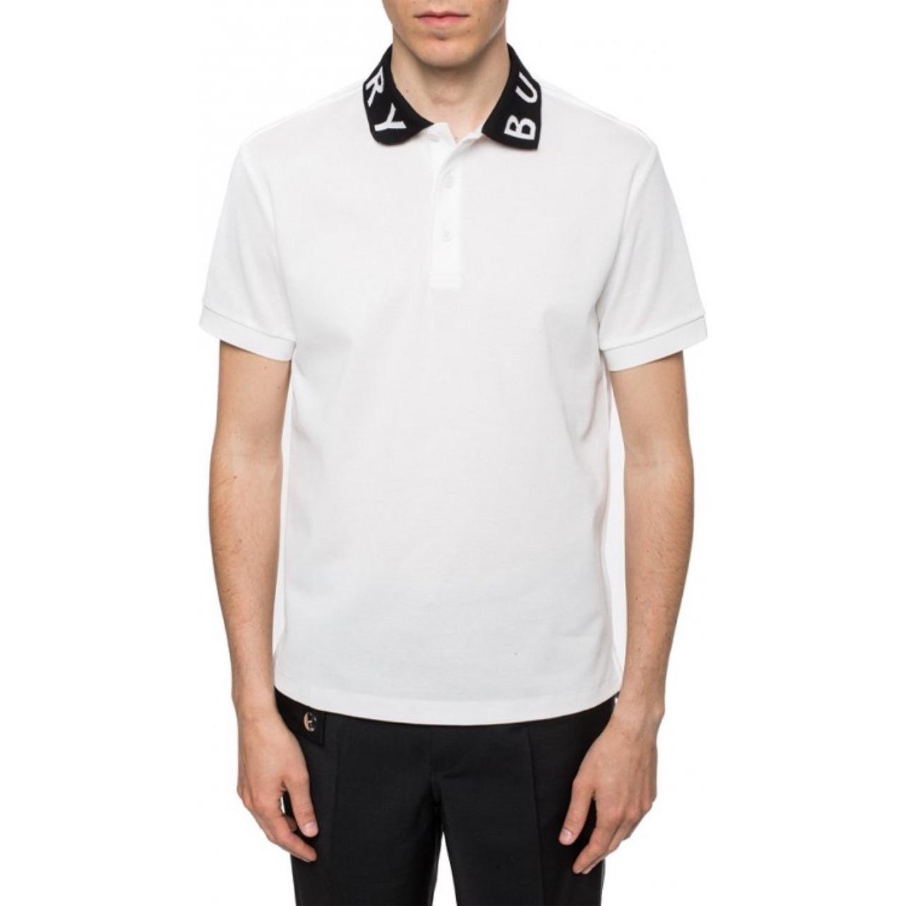Sizing Burberry SS23 Logo Print Short Sleeve Polo Shirt  White. 80675371