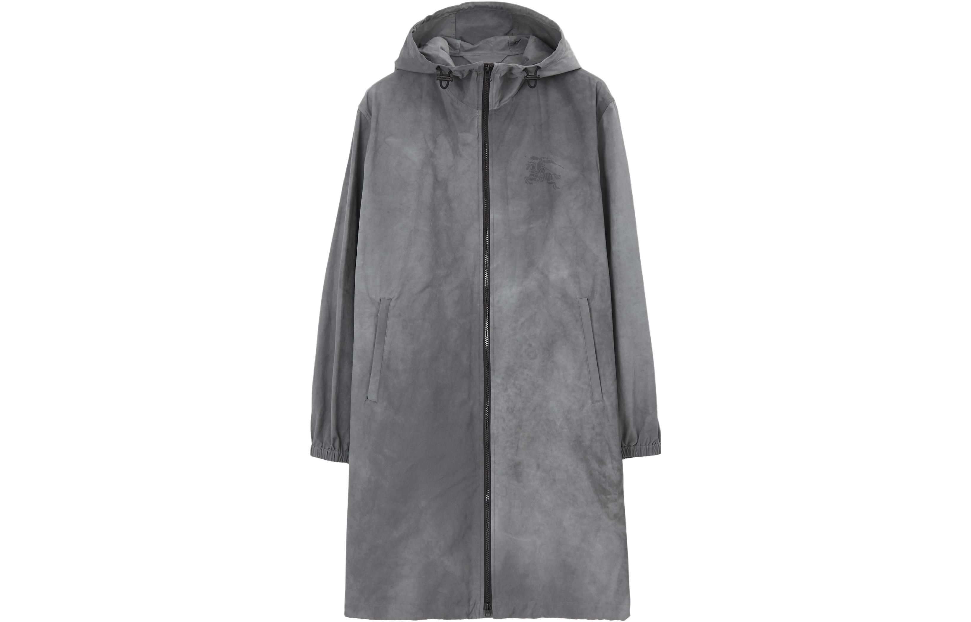 Burberry SS23 Logo Print Zip-Up Hoodie Jacket Grey . 80715661