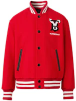 Burberry SS23 Lunar New Year Rabbit Appliqué Wool Flight Jacket Red Men 80639551 Burberry SS23 Lunar New Year Rabbit Appliqué Wool Flight Jacket Red Men 80639551