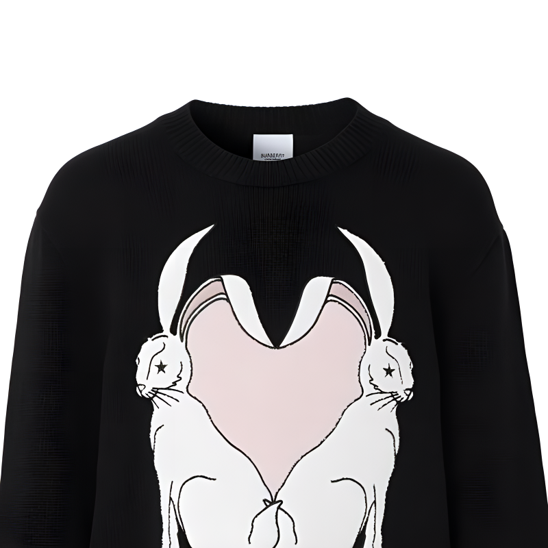 Details for Burberry 兔年黑色針織圓領毛衣 SS23 春夏系列 80640751