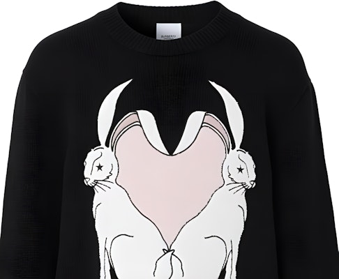 博柏利 2023 春夏兔年黑色针织圆领毛衣. 80640751 Details for 博柏利 2023 春夏兔年黑色针织圆领毛衣. 80640751