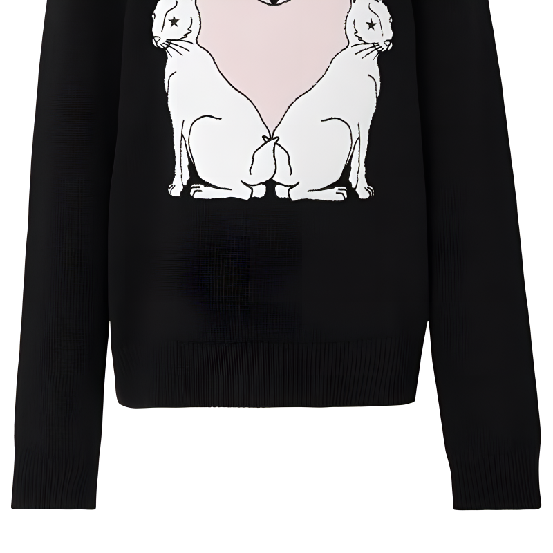 Sizing Burberry 兔年黑色針織圓領毛衣 SS23 春夏系列 80640751