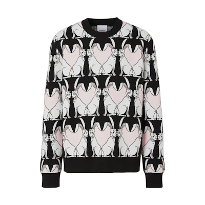 Burberry SS23 Lunar New Year Rabbit Knit Sweater Black Men’s Crewneck Pullover. 80640731