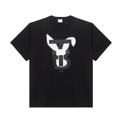Burberry SS23 Lunar New Year Rabbit Logo Print Tee Black - Casual T-Shirt 80635071