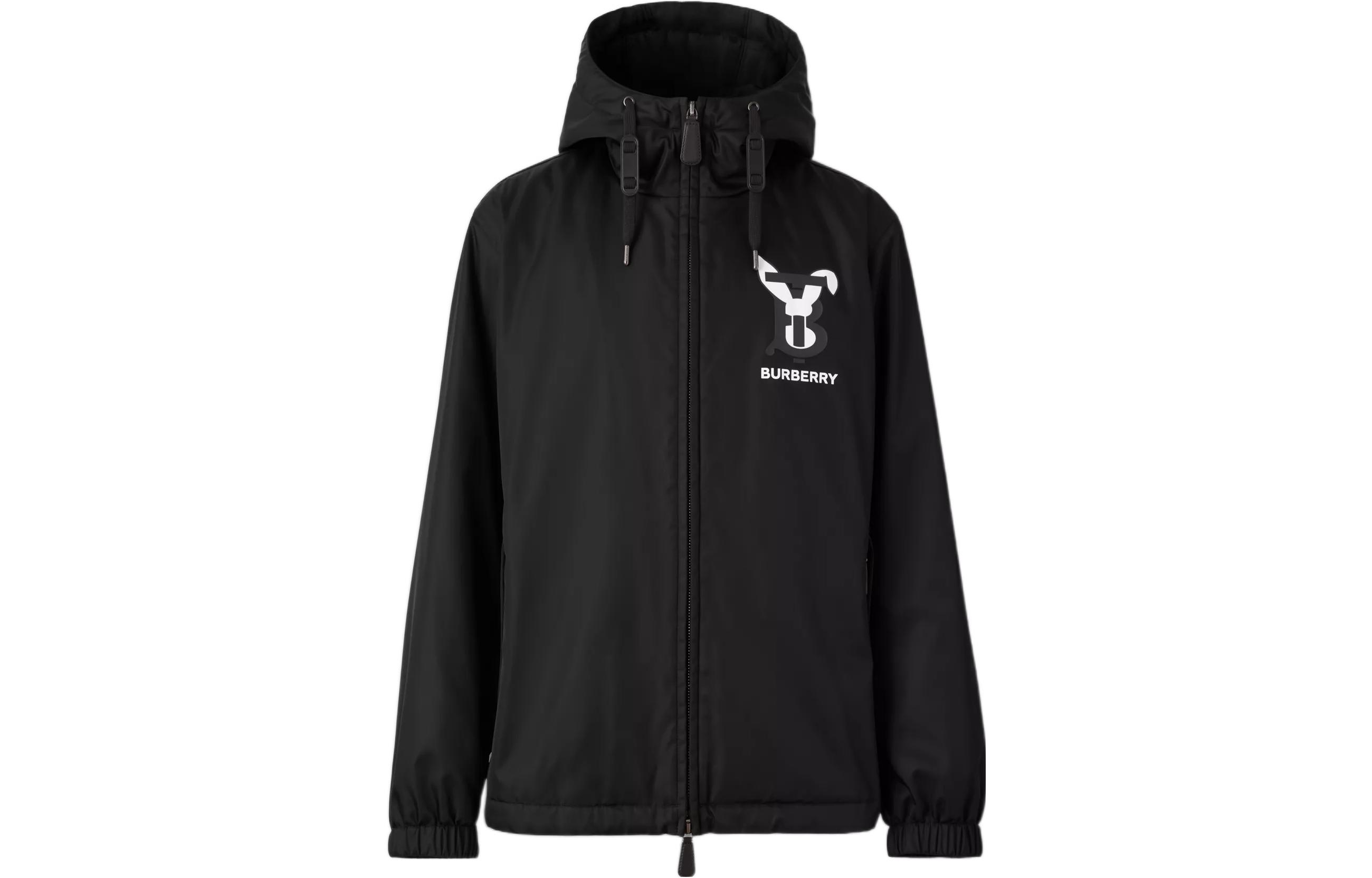 Burberry SS23 Lunar New Year Rabbit Nylon Hoodie Jacket - Black 80642741