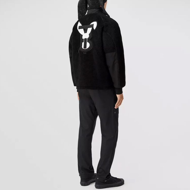 Purchase Burberry SS23 Lunar New Year Rabbit Patch Zip-Up Jacket Black Mens. 80635721