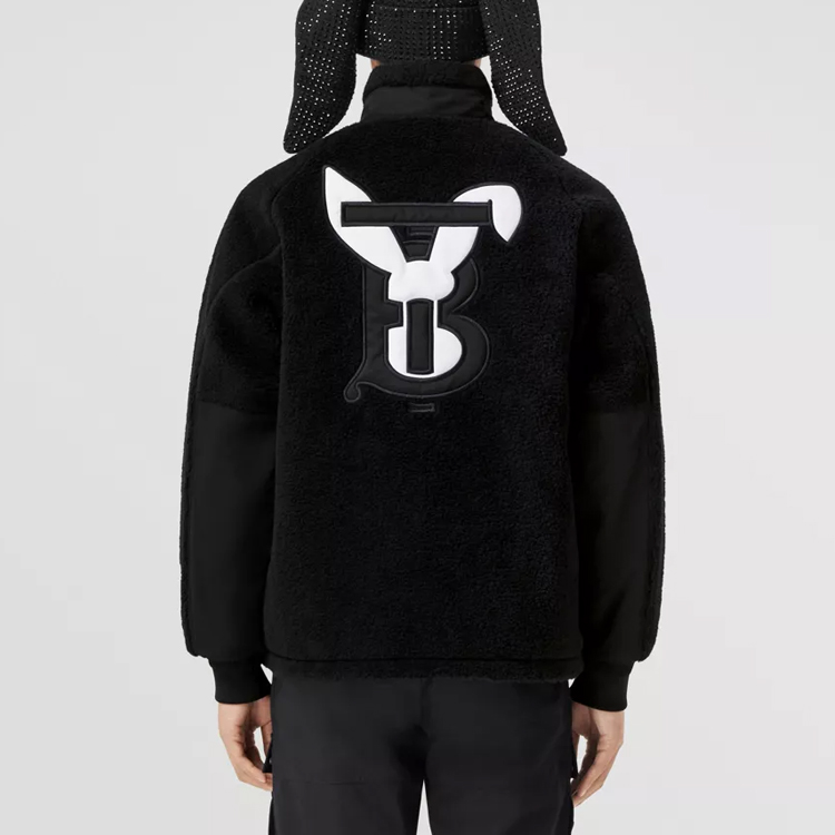 Details for Burberry SS23 Lunar New Year Rabbit Patch Zip-Up Jacket Black Mens. 80635721