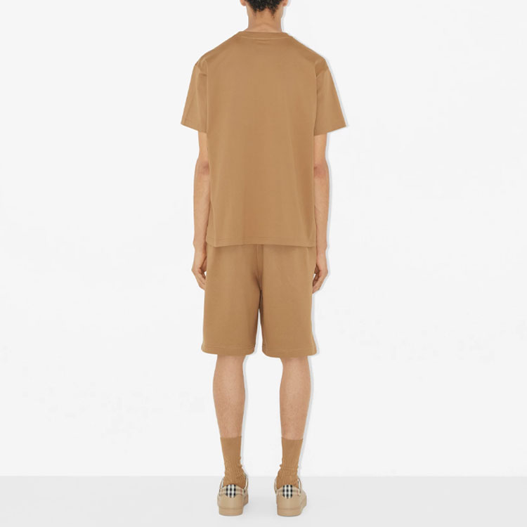 Shop Burberry SS23 Monogram Equestrian Embroidered Cotton T-Shirt Men Beige. 80697631