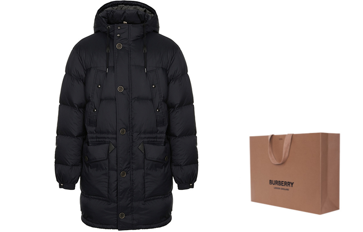 Burberry SS23 Navy Blue  Duck Down Hooded Outdoor Long Puffer Coat. 39982411 圖 9