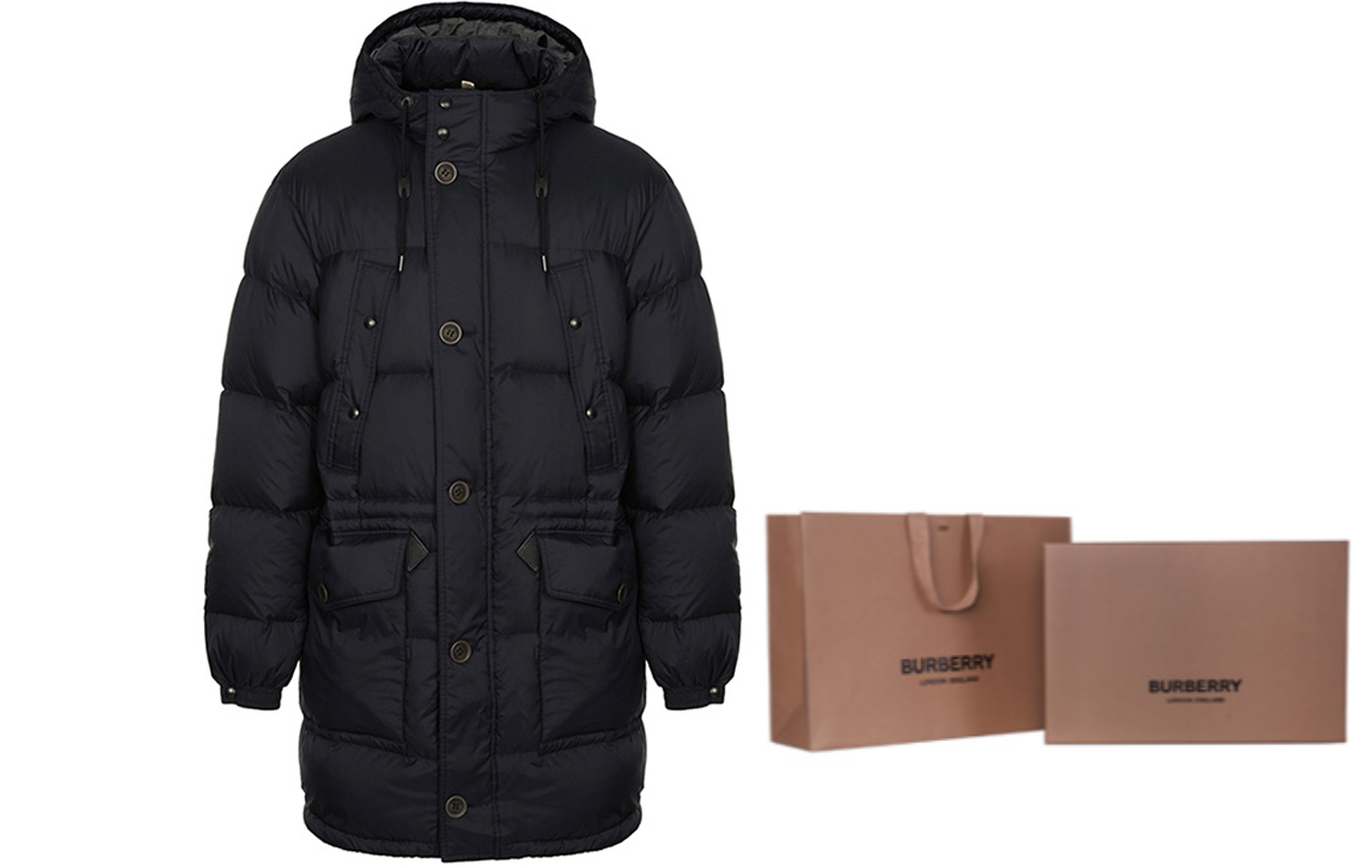 Burberry SS23 Navy Blue  Duck Down Hooded Outdoor Long Puffer Coat. 39982411 圖 10