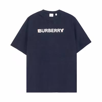 Burberry SS23 Navy Blue Logo Print Crewneck Short Sleeve T-Shirt 80687961