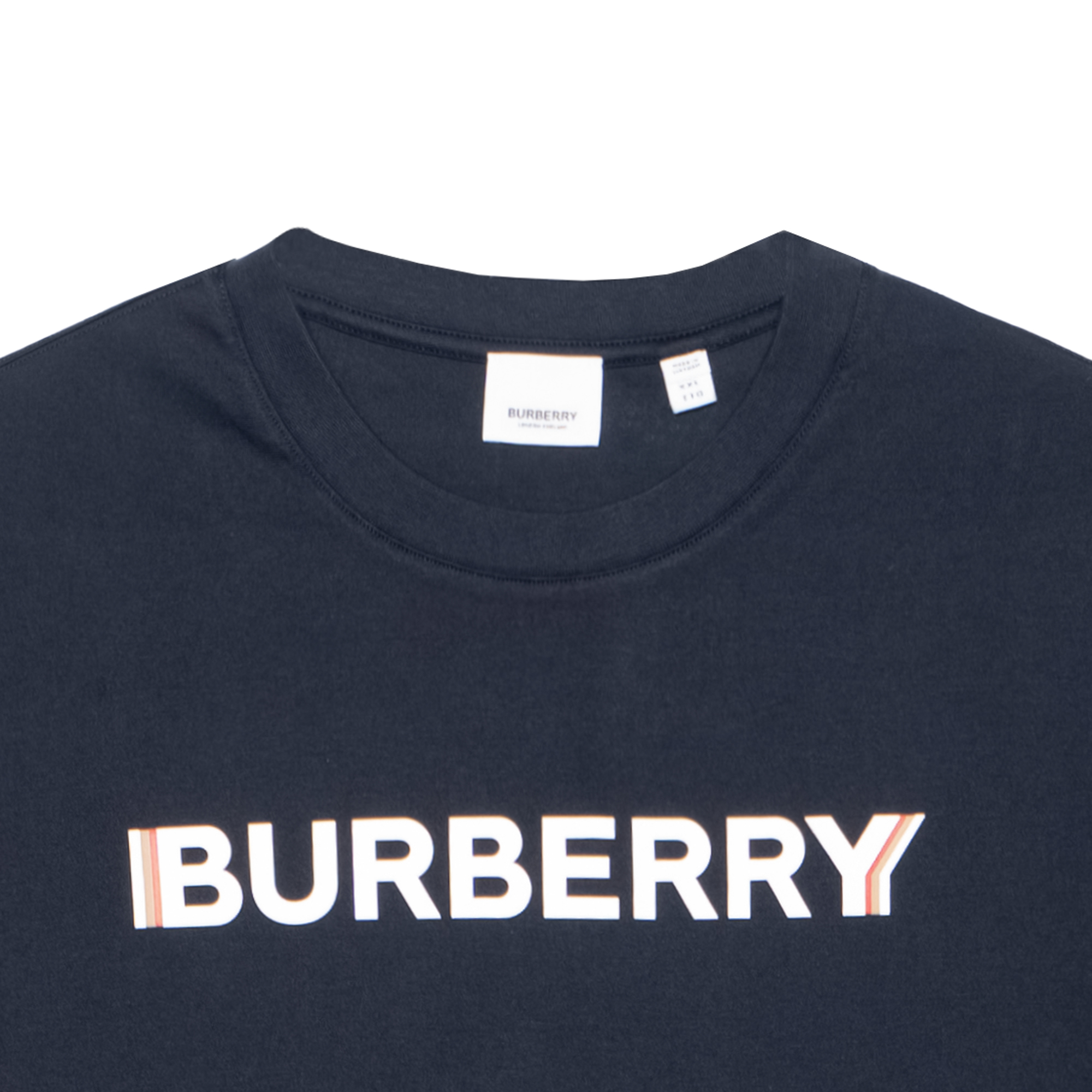 Burberry SS23 Navy Blue Logo Print Crewneck Short Sleeve  T-Shirt 80687961 圖 4