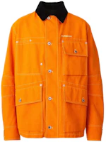 Burberry SS23 Orange Multi-Pocket Button-Up Jacket with Logo Embroidery 80637651 Burberry SS23 Orange Multi-Pocket Button-Up Jacket with Logo Embroidery 80637651