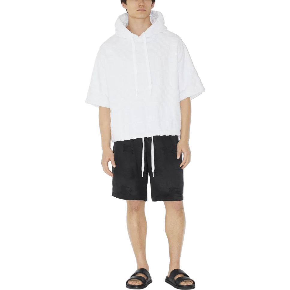 Burberry SS23 Pattern Hoodie  Short Sleeve White Sweatshirt. 80712471 圖 3