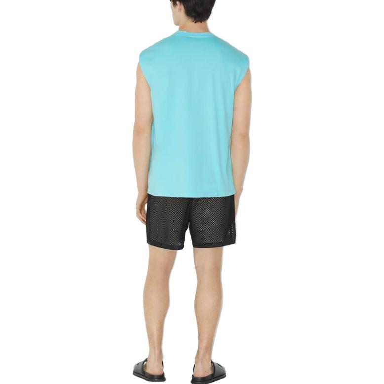 Shop Burberry SS23 Rompi Crewneck Motif Pria Biru. 80714411