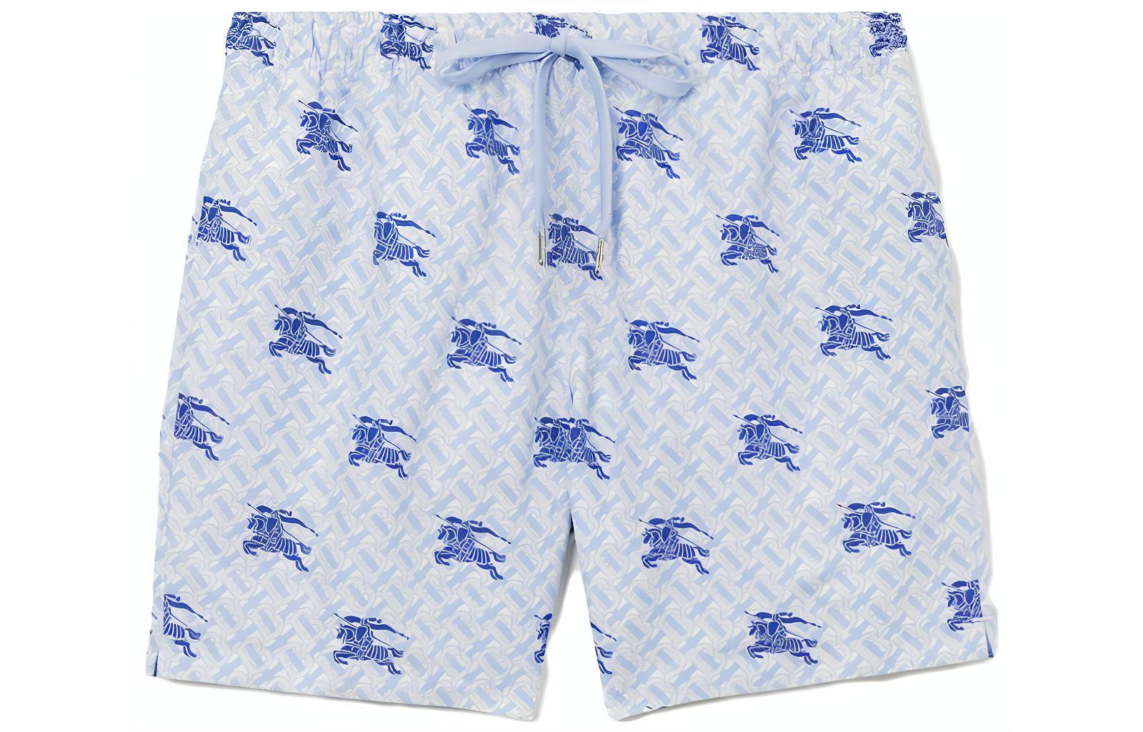 Burberry SS23 Pattern Print Drawstring Beach Shorts Men’s Blue 80722481