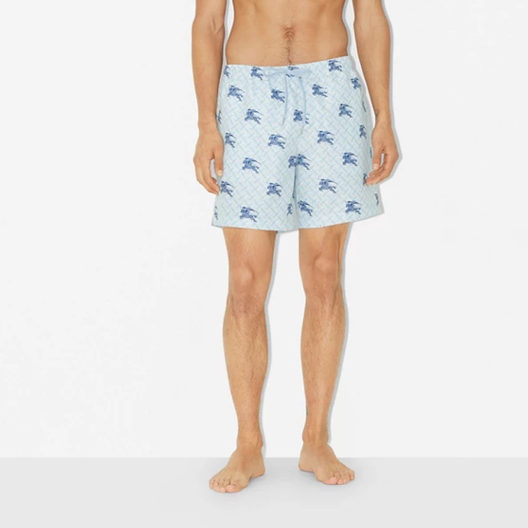 Burberry SS23 Pattern Print Drawstring Beach Shorts Men’s Blue 80722481 圖 3
