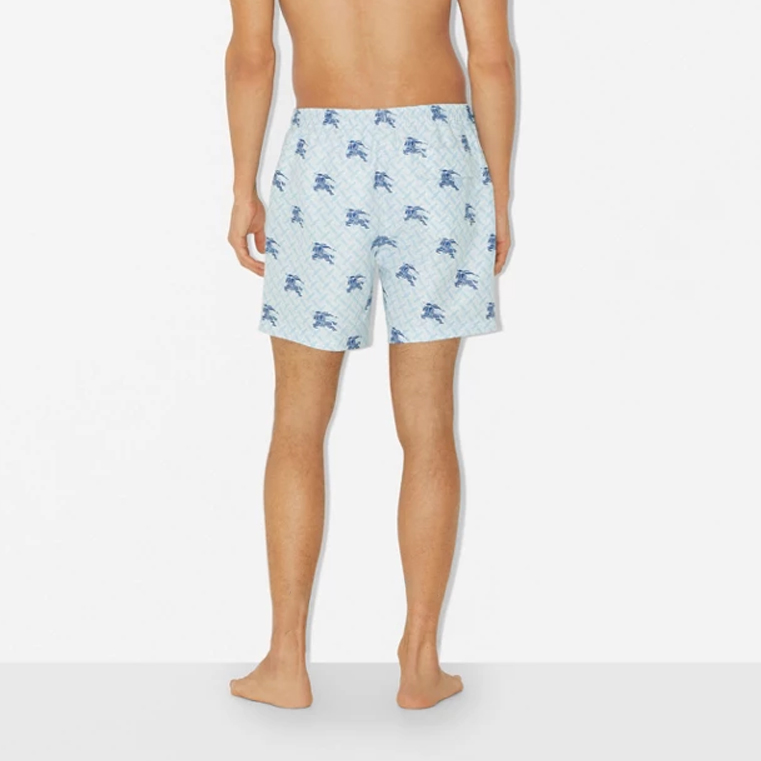 Burberry SS23 Pattern Print Drawstring Beach Shorts Men’s Blue 80722481 圖 5