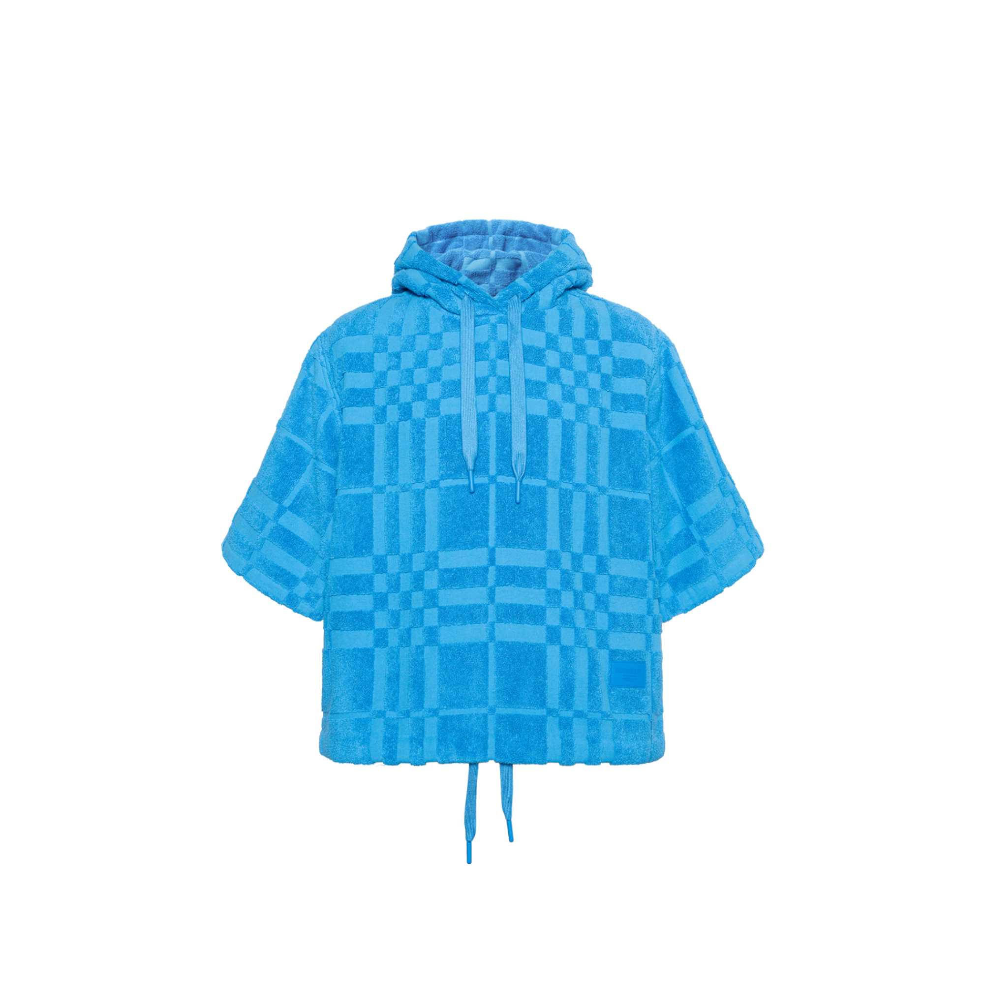 Burberry SS23 Patterned Half-Sleeve Hoodie Blue for Men. 80712461