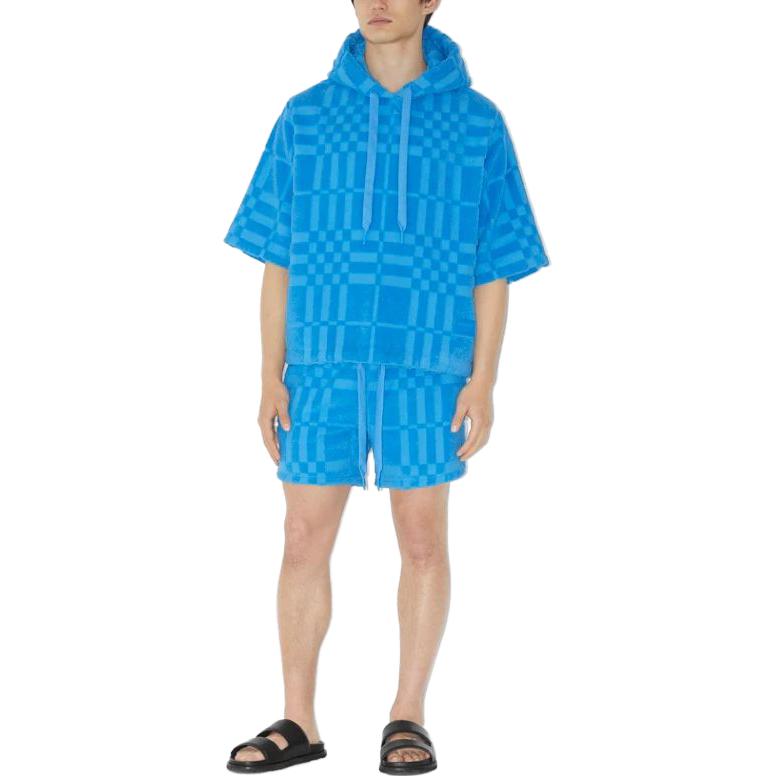Burberry SS23 Patterned Half-Sleeve Hoodie Blue for Men. 80712461 圖 3